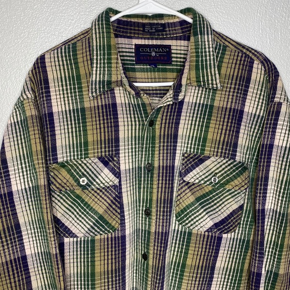 Coleman Outdoors Plaid Button Down Shirt Size XL - Picture 3 of 4